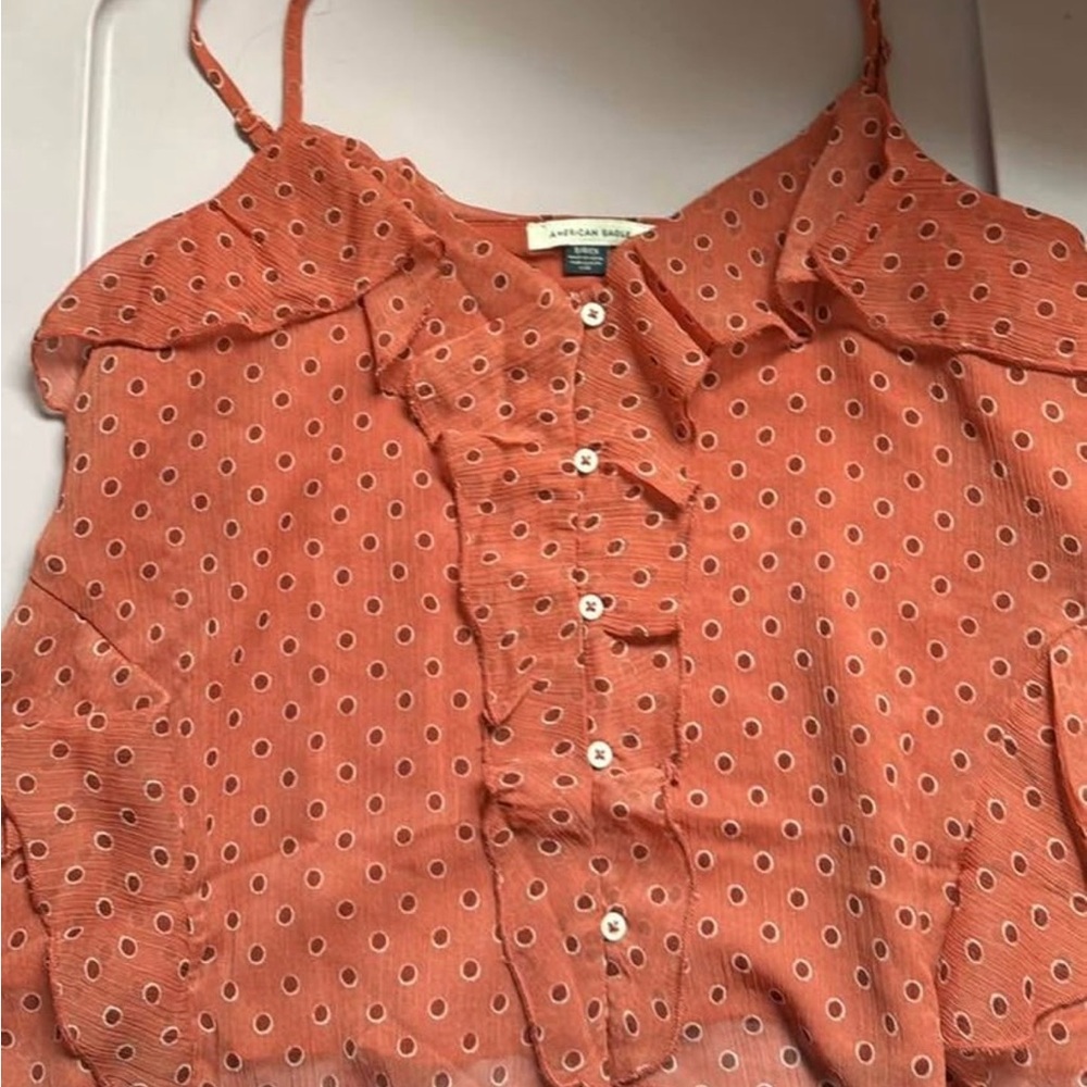 American Eagle Outfitters polka dot ruffle camisole.